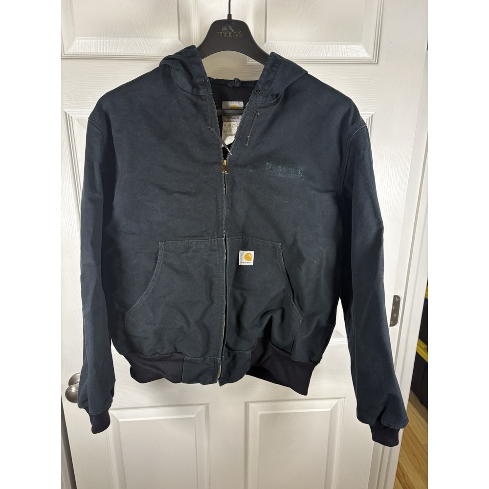 Vintage Carhartt J131 BLK Black Thermal Lined Active Jacket Men's Size Large Reg